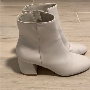 White Chinese Laundry ankle booties